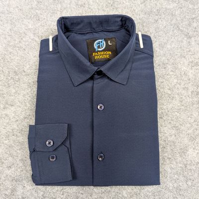 China Micro Stig Shirt (Formal / Casual) (Navy Blue)_img_0