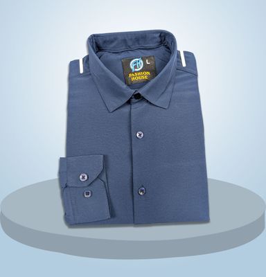China Micro Stig Shirt (Formal / Casual) (Navy Blue)_img_1