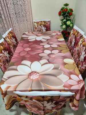 অরিজিনাল 3D ডাইনিং টেবিল ও চেয়ার কাভার সেট।_img_8