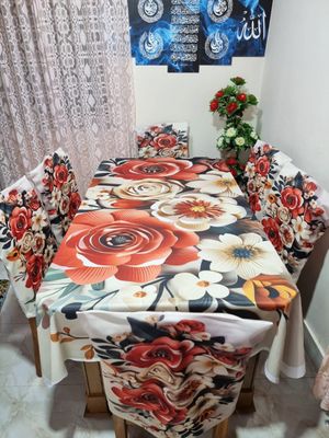 অরিজিনাল 3D ডাইনিং টেবিল ও চেয়ার কাভার সেট।_img_16