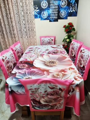 অরিজিনাল 3D ডাইনিং টেবিল ও চেয়ার কাভার সেট।_img_29