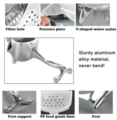 Heavy Duty Aluminum Hand Press Fruit Juicer | Manual Lemon, Lime & Orange Squeezer for Home & Kitchen (Silver)_img_2