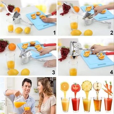 Heavy Duty Aluminum Hand Press Fruit Juicer | Manual Lemon, Lime & Orange Squeezer for Home & Kitchen (Silver)_img_4