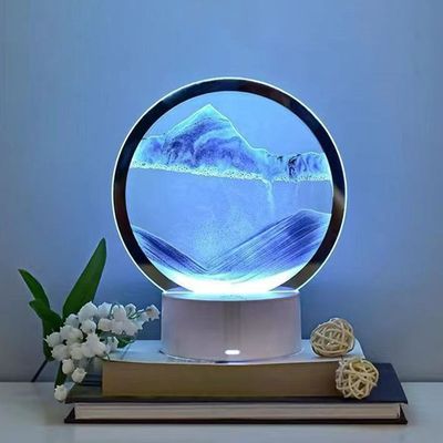 RGB LED Table Lamp Moving 3D Sand Art Lamp Quicksand Painting Table Lamp Room Decor Light_img_1