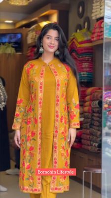 Yellowish Orange Digital Printed Cotton Co-Ord Suit_img_2