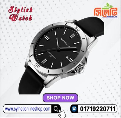 Crrju New 5025 Men's & Ladies' Waterproof Watch (Black)_img_1