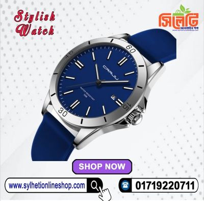Crrju New 5025 Men's & Ladies' Waterproof Watch (Blue)_img_1