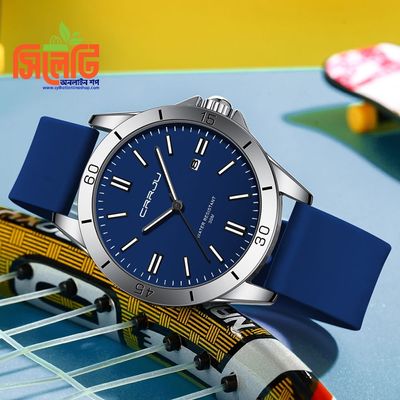 Crrju New 5025 Men's & Ladies' Waterproof Watch (Blue)_img_4