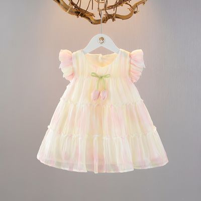 Girl's Thin dress Girl's Princess Dress (Color:Pink)_img_0