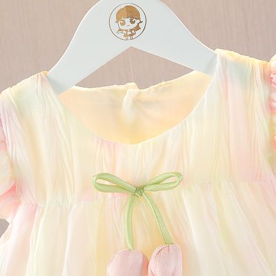 Girl's Thin dress Girl's Princess Dress (Color:Pink)_img_1