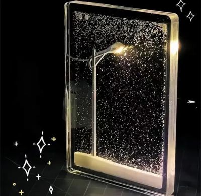 Christmas Gift Handmade DIY Snow Scenery Night Light Romantic Snowflake Lamp DIY Material Desktop Decor Snowy Night Street Lamp_img_1