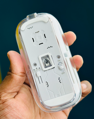 GearUP WM30 Transparent Crystal 2.4G + Bluetooth Magnetic Wireless Mouse_img_3