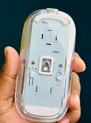 GearUP WM30 Transparent Crystal 2.4G + Bluetooth Magnetic Wireless Mouse_img_4