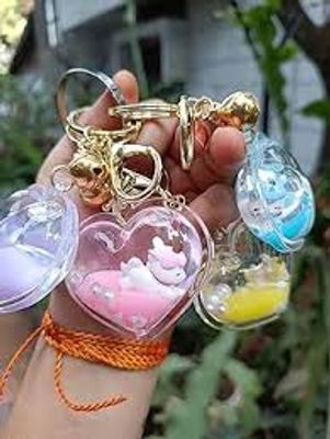 Cute Bliss in Liquid Filled Acrylic Bagpack Keyring_img_3