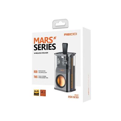 RECCI RSK-W30 Transparent Wireless Speaker with RGB Light- Black Color_img_1