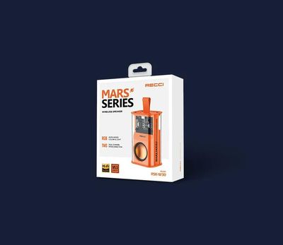 RECCI RSK-W30 Transparent Wireless Speaker with RGB Light- Orange Color_img_1