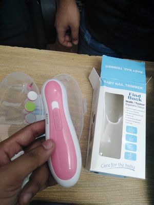 Glopole Baby Nail Trimmer File with Light Battery Operated Safe Electric Nail Clippers Kit (AA) - Pink_img_3