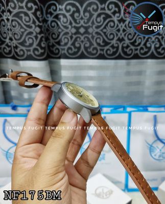 Naviforce 9126 Gents Belt Watch- Cream Color Dial- Silver Bezel- Brown Belt- TF Code NF175BM_img_5