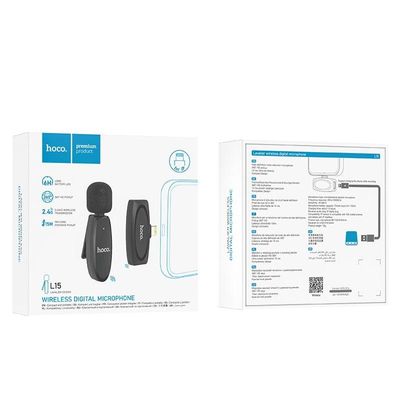 Hoco L15 Lightning Lavalier Wireless Microphone (For iPhone)_img_1