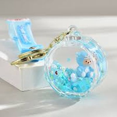 Cute Bliss in Liquid Filled Acrylic Bagpack Keyring_img_0