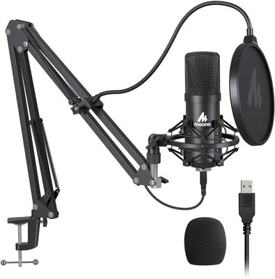 MAONO AU-A04 USB Microphone Combo Setup, Plug & Play USB Cardioid Podcast Condenser Microphone_img_0