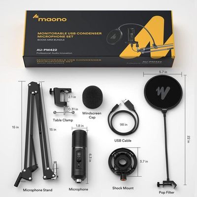 MAONO AU-PM422 Professional Cardioid Condenser Mic With Touch Mute Button_img_1