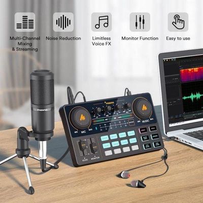 MAONOCASTER Lite Live Streaming Bundle: All-In-One Podcast Production Studio Comes With Digital Audio Interface+ Condenser Mic+ Headphone_img_0