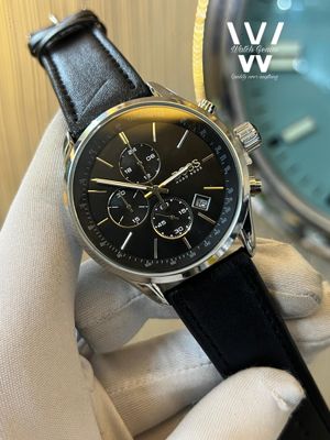 Boss Belt Three Chrono Black Belt Silver Case Black Dial V2_img_0