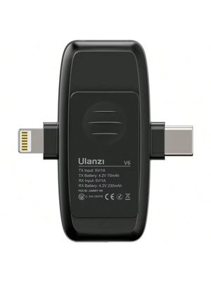 Ulanzi V6 3-in-1 Wireless Lavalier Microphone for iPhone, Android, Tablet & Camera_img_1
