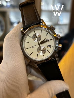 Boss Belt Two Chrono Mustard Belt Silver Case White Dial_img_0