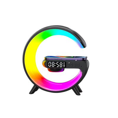 G63 Smart Light Sound Speaker Machine Fast Charging Alarm Clock 7-Color RGB Music Player Speaker_img_0