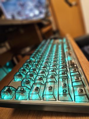 Crystal Keycap - Transparent Black Cherry Profile - 132 Keys_img_1