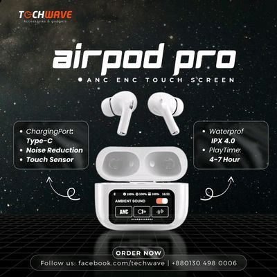AirPods A9 Pro Earbuds 100% ANC/ENC with LED Touch Screen._img_1