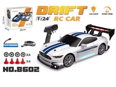 Ford Mustang GT RS 4WD RC Drift Car With 3x500mAh Battery Tires Traffic Cones