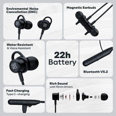 GOVO GoKixx 621 Wireless Neckband- Black_img_1