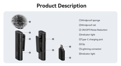 Ulanzi WM-10 Wireless Clip-on Microphone for Smartphone or Tablet_img_6