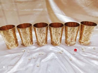 পিতলের তৈরি নকশী করা গ্লাস সেট