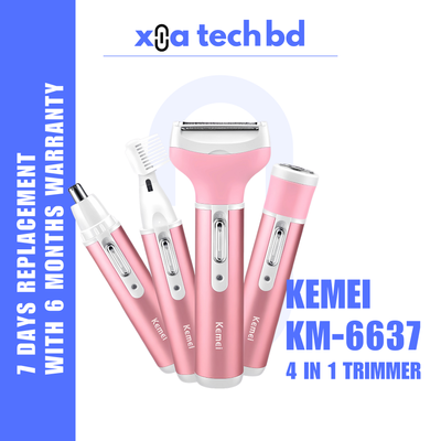 KEMEI KM-6637 Multi-Functional 4 In 1 Rechargeable Women Body Shaver_img_0