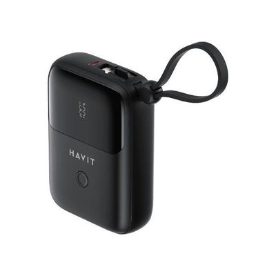 HAVIT PB5215 10000mAh Display Power Bank With Usb-C & Lightning Cable – Black_img_2