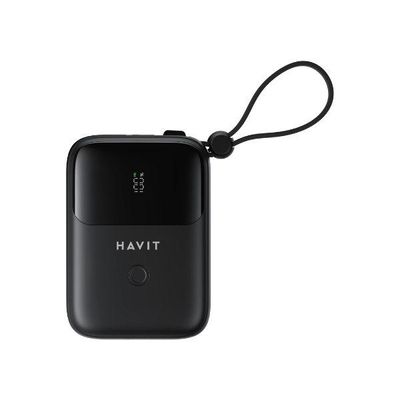 HAVIT PB5215 10000mAh Display Power Bank With Usb-C & Lightning Cable – Black_img_4