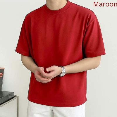 Solid Drop Shoulder Tshirt_img_1