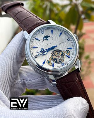 PATEK AUTO BROWN BELT SILVER CASE V1_img_0