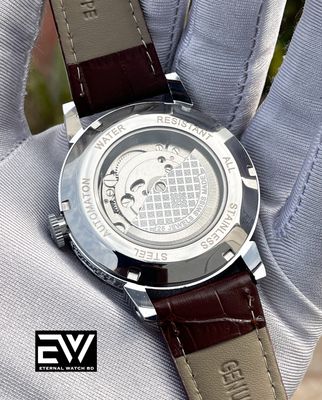 PATEK AUTO BROWN BELT SILVER CASE V1_img_1