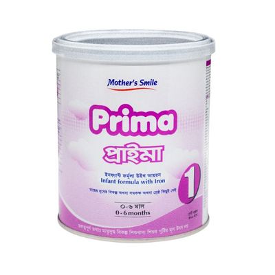 Mother's Smile Prima 1 Milk Tin 0-6 months 400gm(মাদারর্স স্মাইল প্রিমা 1 দুধ)_img_0