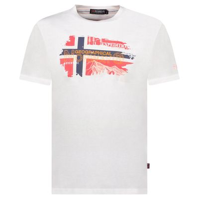T-Shirt Men Short Sleeve with White Flag_img_0