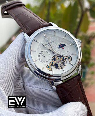 PATEK AUTO BROWN BELT SILVER CASE V4_img_0