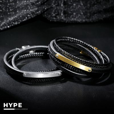 Leather bracelet with metal magnetic buckle_img_2
