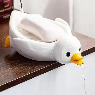 Cute Duck Ceramic Soap Box with Drain_img_1