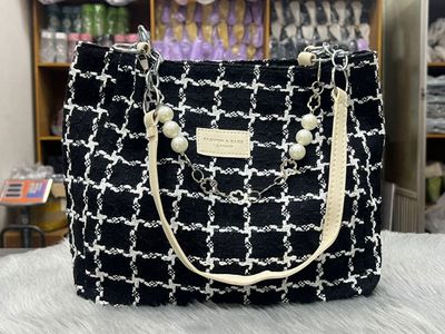 Tweed Plaid Shoulder Handbag_img_0