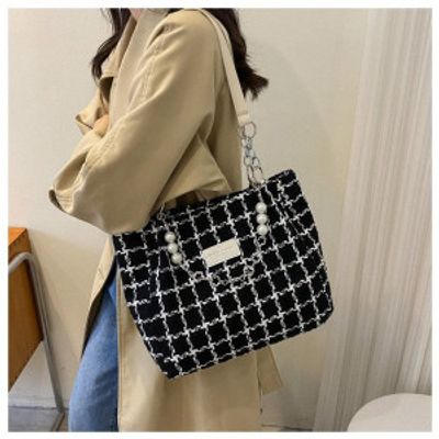 Tweed Plaid Shoulder Handbag_img_1